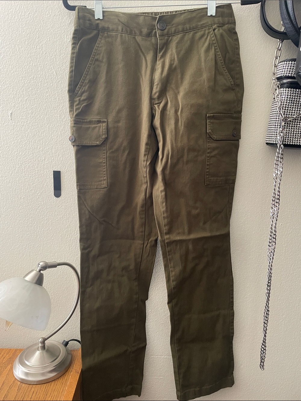 Weatherproof Olive Cargo Pants with Button Flap Pockets
